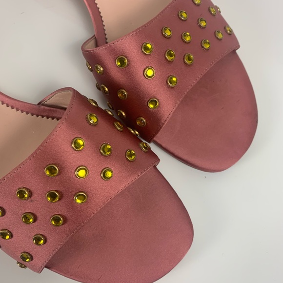 J. Crew Florence Satin Jeweled Mules size 10 - Picture 4 of 8